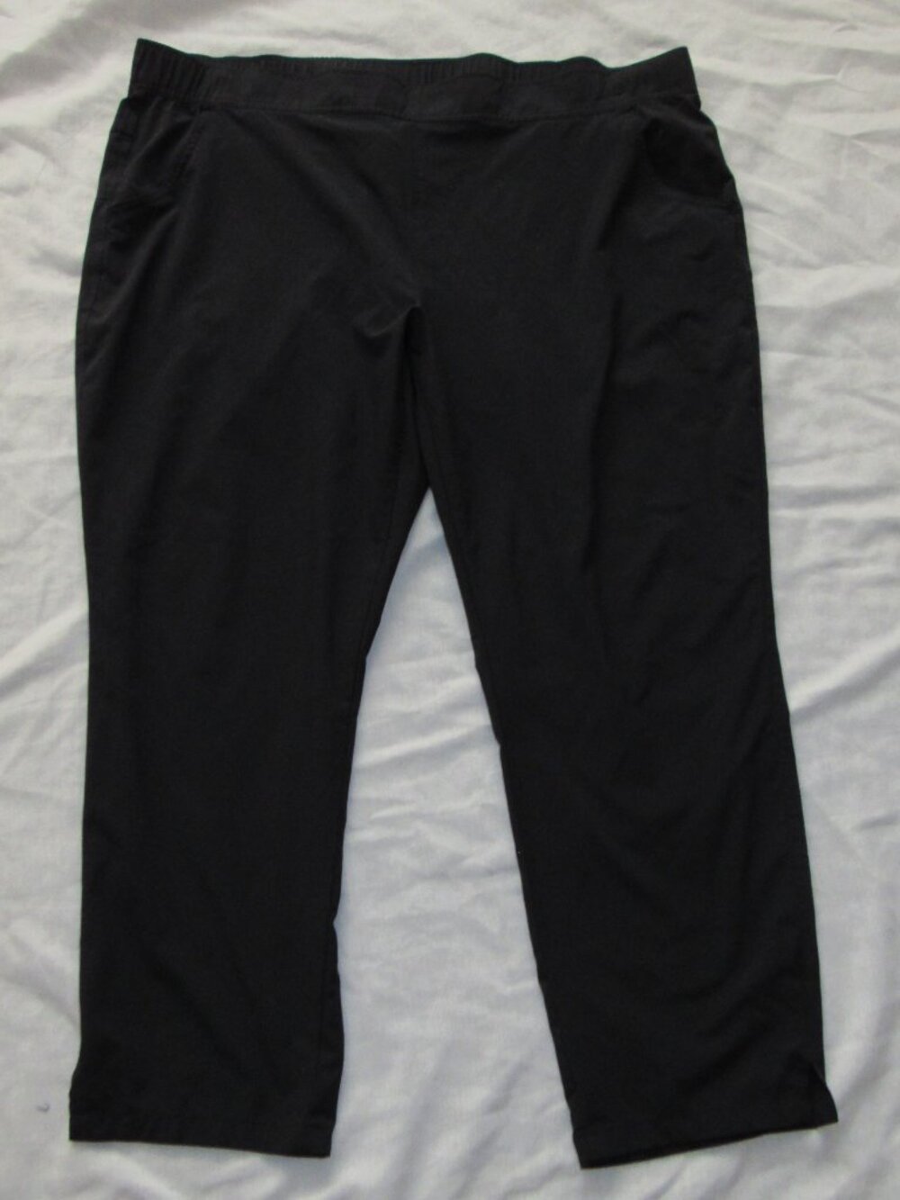 Eddie Bauer Traveler Pant Womens XXL Black Poly Stretch Pull On Lightweight